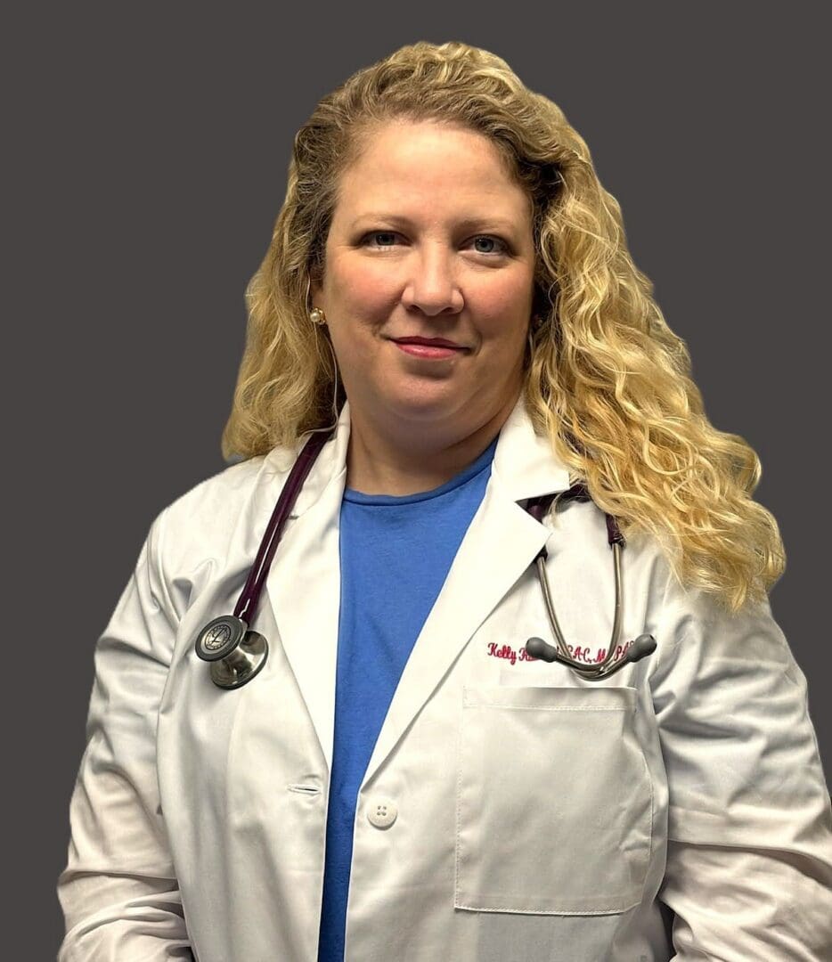 Medical professional in white coat with stethoscope
